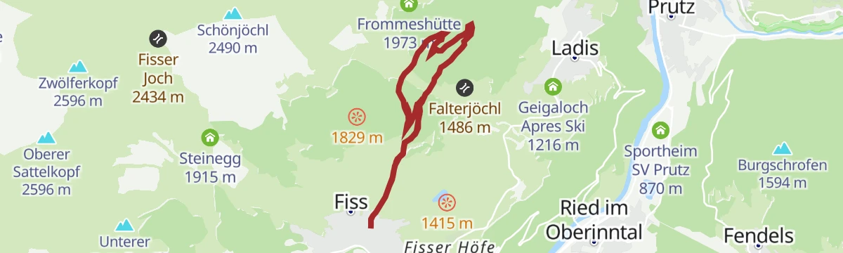 Route map: Fiss über Rabuschl